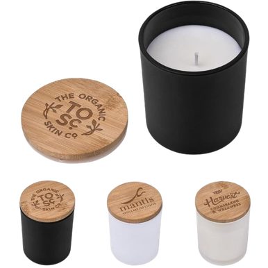 Candles with bamboo lids