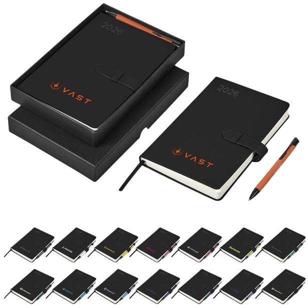 Hardcover notebook with pen loop