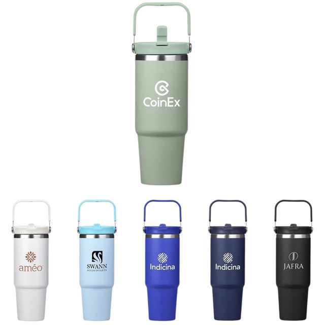 Travel tumblers with handle, assorted colours