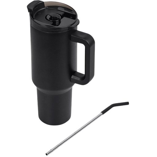 Travel mug with straw